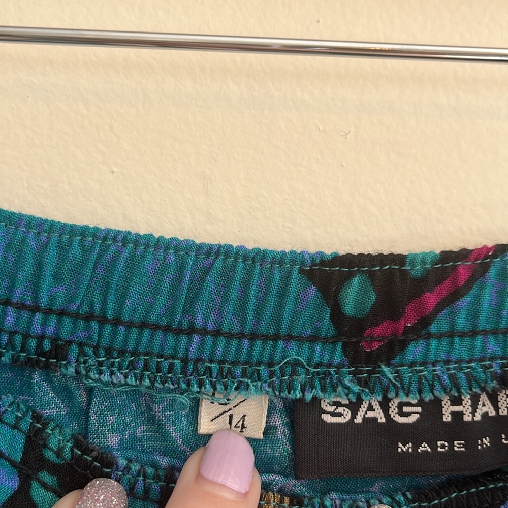 Vintage Sag Harbor Abstract Midi Skirt 90s Artsy Summer Boho Casual Funky - Picture 4 of 7